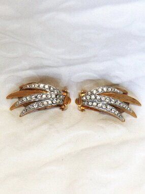 Vintage clip-on wing design earrings by Kramer